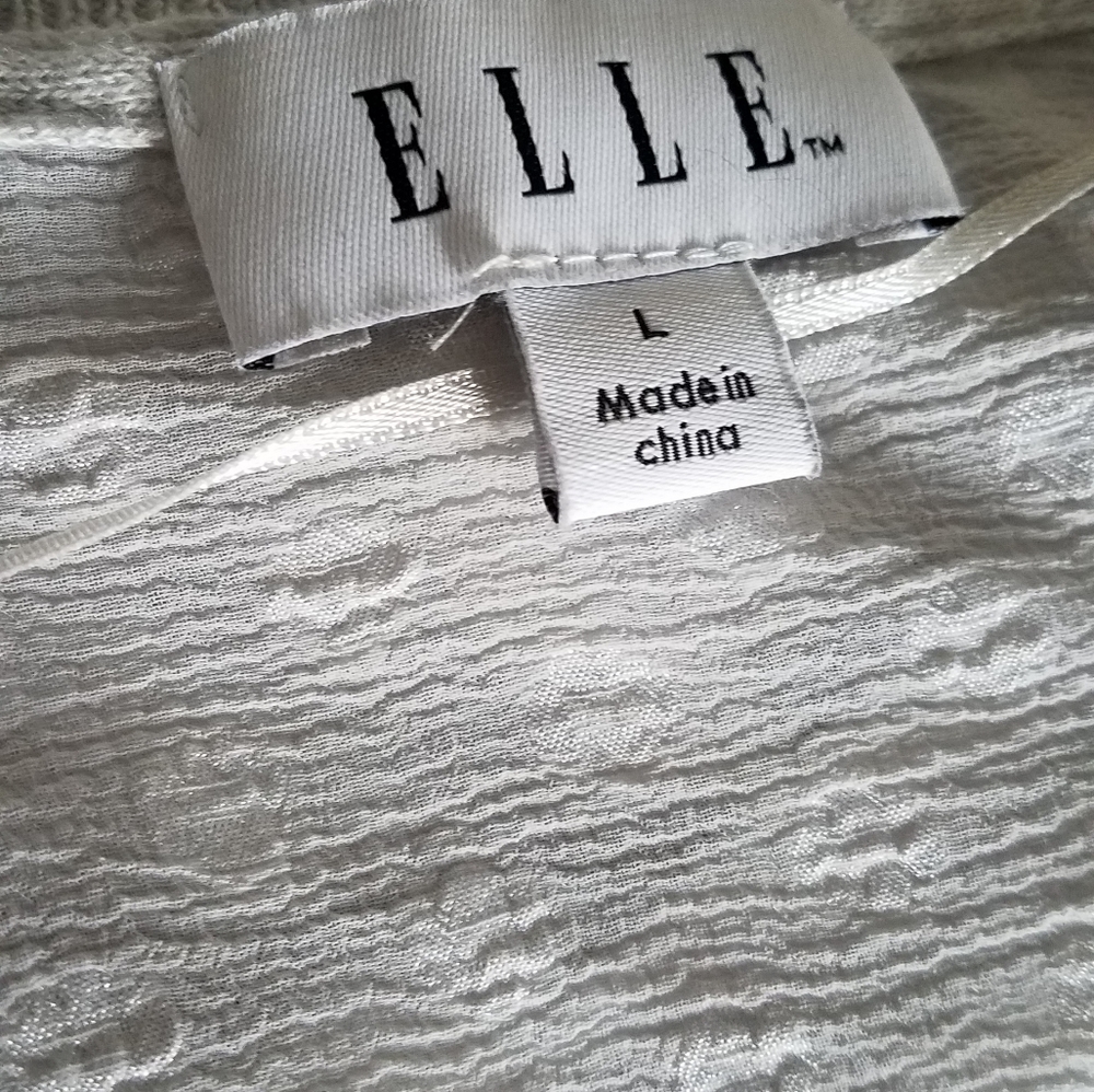 Elle Clip Dot Open Flyaway Cardigan Size Large - Picture 7 of 10
